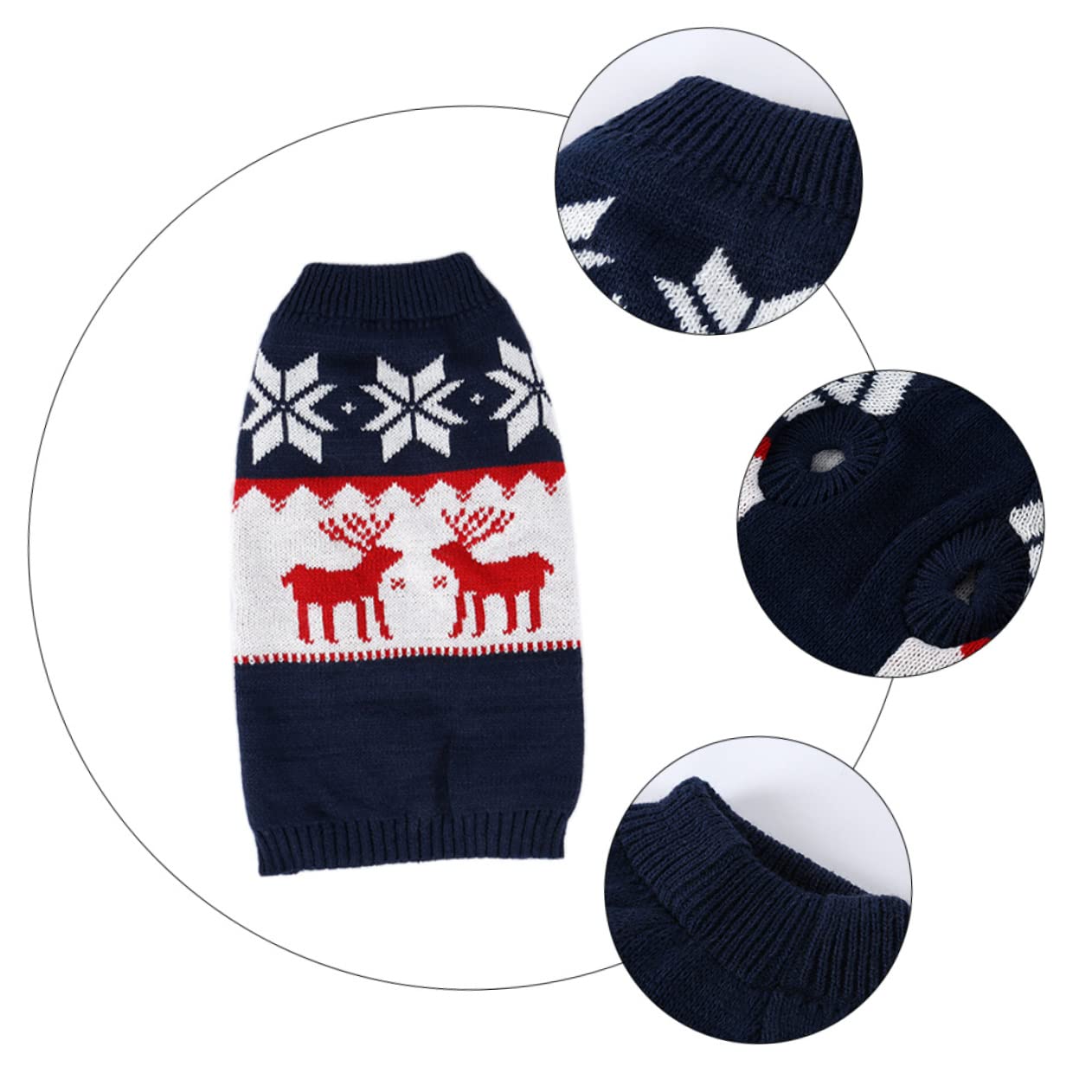 FRCOLOR 3pezzi Maglione Invernale Per Animali Con Motivo Renna Cappotto Caldo Per Cani e Gatti Per Festività Natalizie