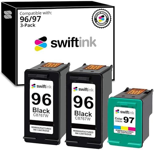 SwiftInk Recambios remanufacturados para cartuchos de tinta HP 96 y 97 paquete de 3 DesignJet 5940 5940xi Deskjet 5740 5740xi 5743 6520 OfficeJet disponible en Yaxa Costa Rica