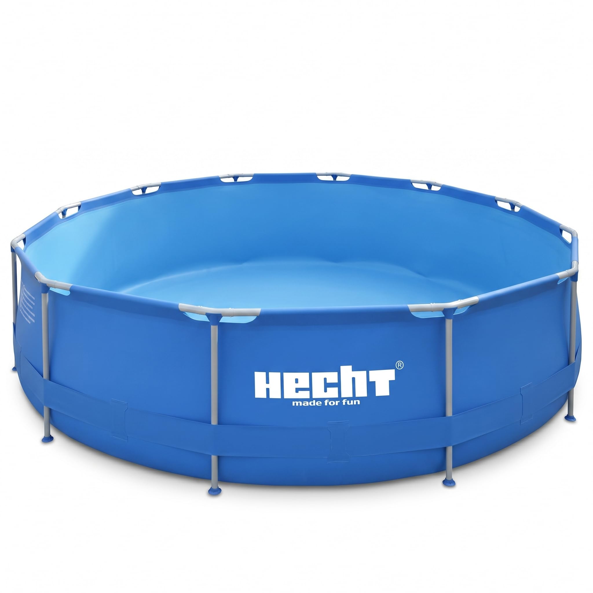 Hecht Stahlrahmen Pool Swimmingpool – 360 x 76 cm und 300 x 76 cm zur Auswahl – Familienpool rund mit Metallrahmen – XXL Outdoor Badespaß für die ganze Familie im eigenen Garten
