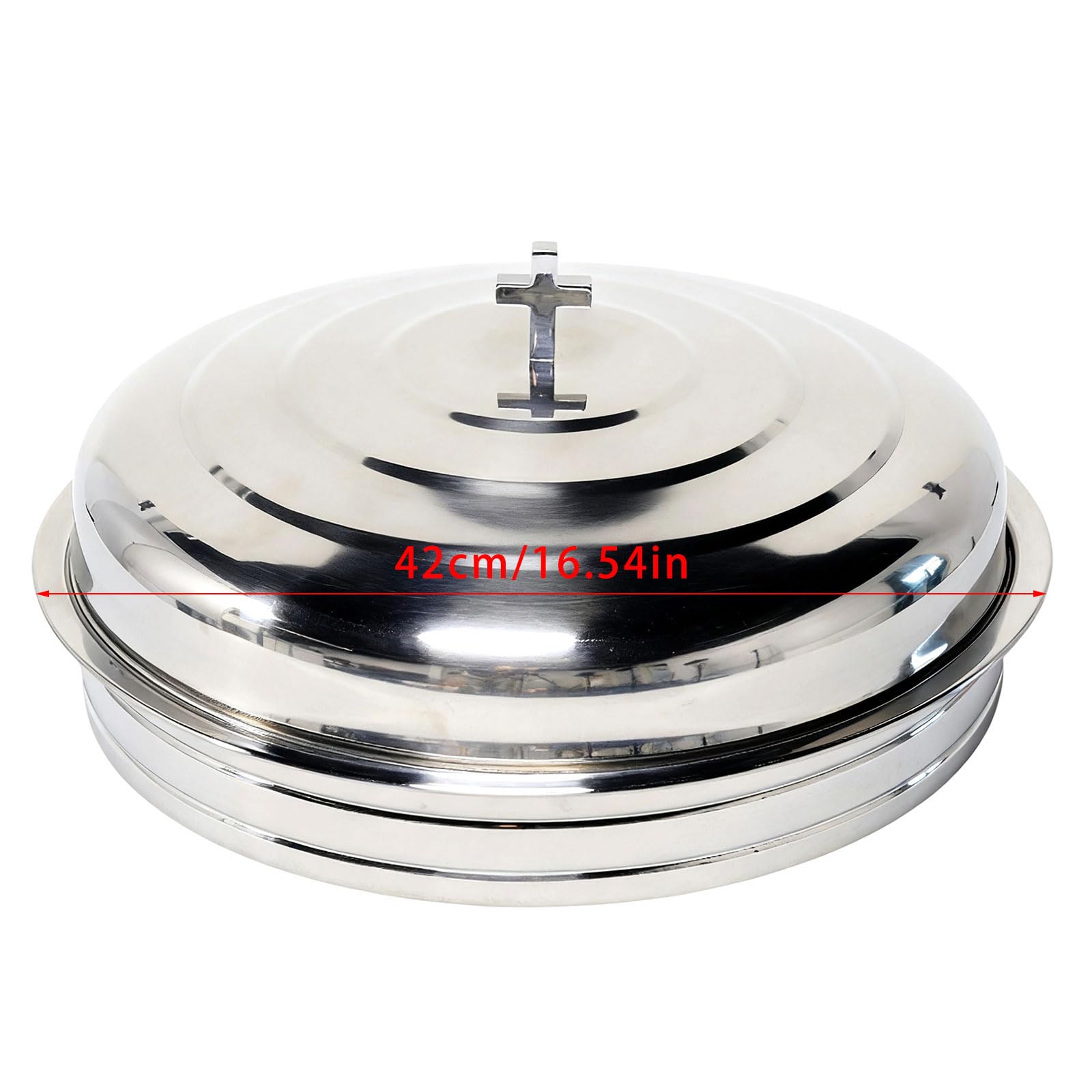 Vassoio in acciaio inox per comunione, design a 72 fori con coperchio, grande capacità, per servizi religiosi, forniture in acciaio inox