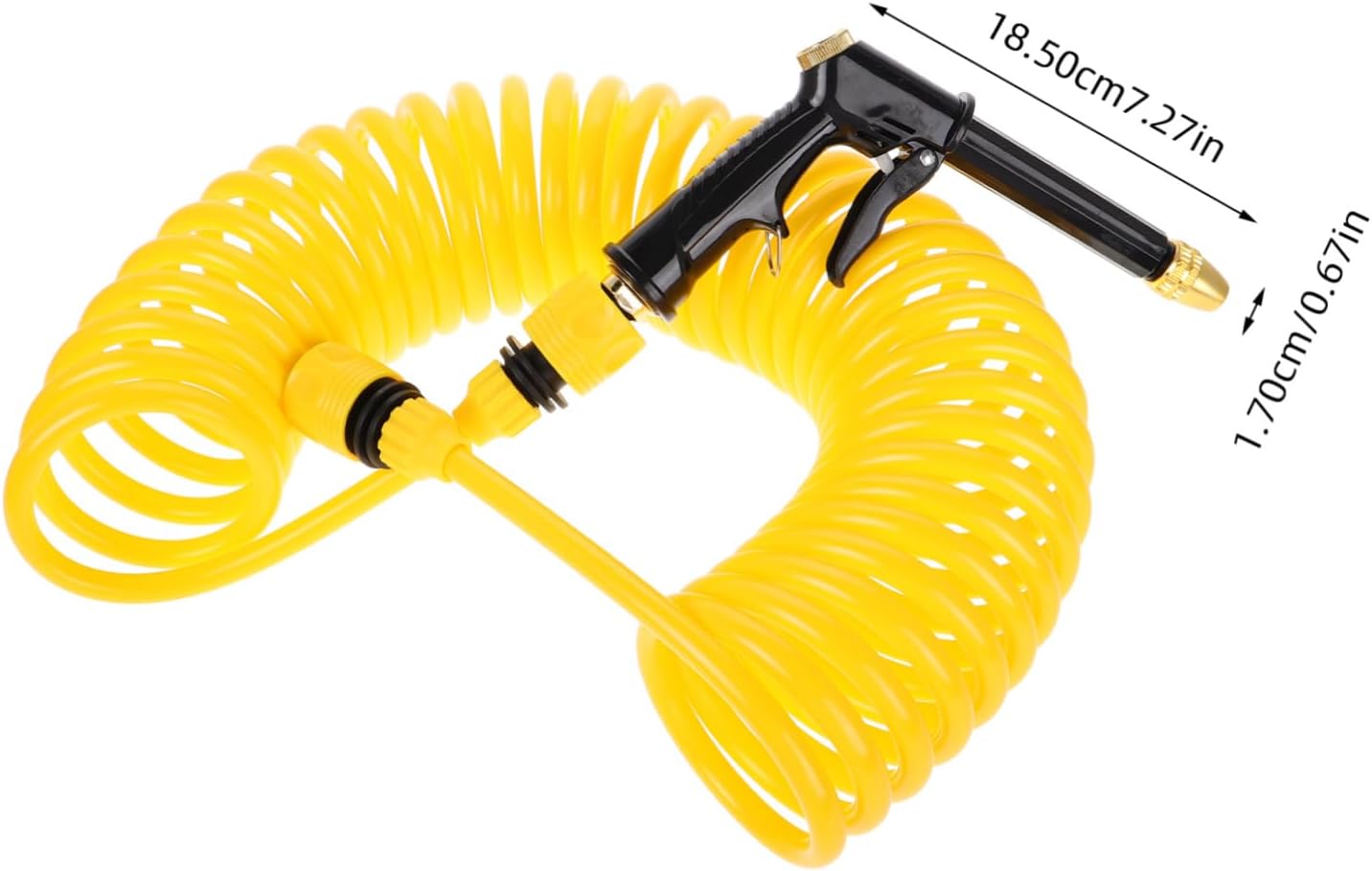 Cabilock Flexible Coiled Water Hose with Multifunctional Nozzle Retractable Garden Hose for Washing Lawn Watering and Patio Cleaning Durable Spring Stretch Design