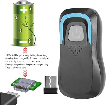 RFID ID/IC Card Reader Bluetooth Card Reader Code Scanner 13.56M/125Khz Frequency for/iOS/Android Bluetooth Devices(IC-Black)