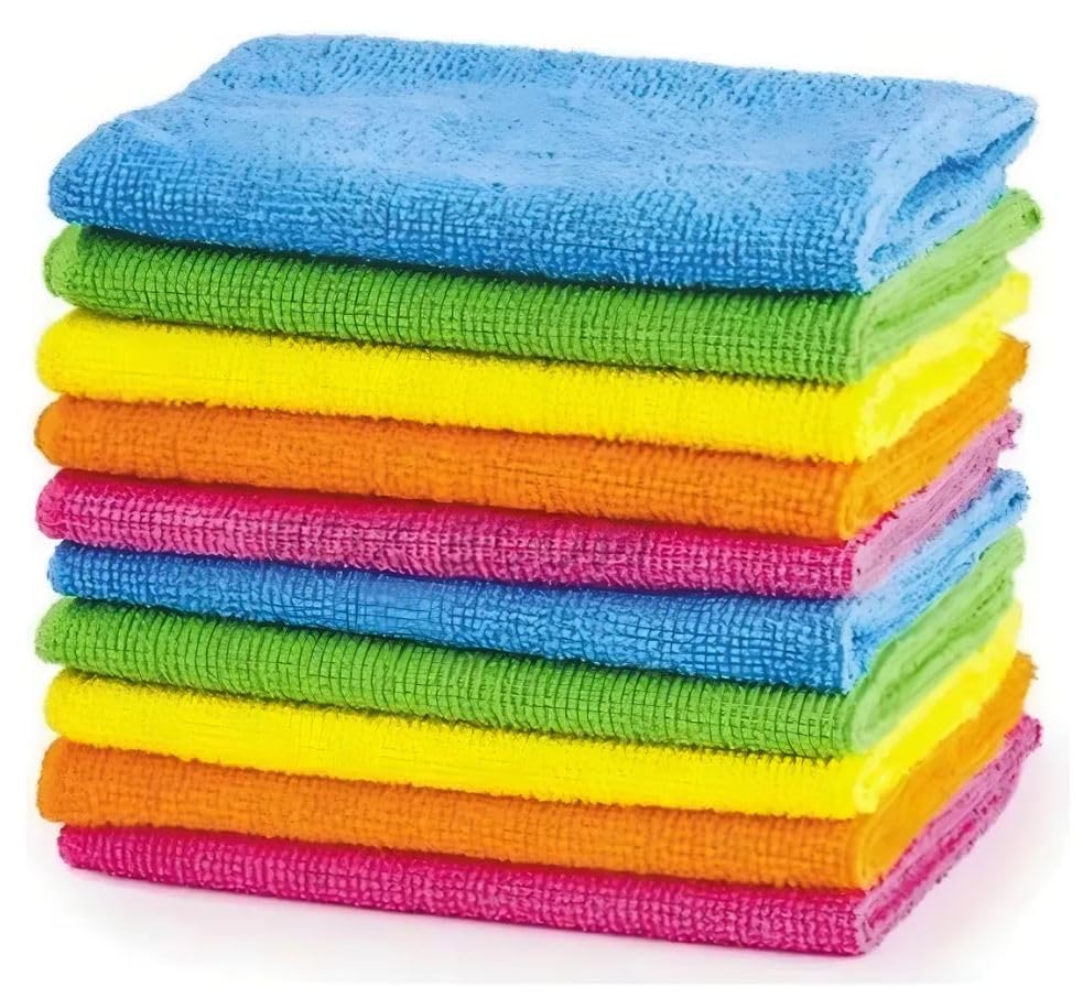 Kit 10 Panos de Microfibra 28x28 cm - Alta Absorção e Durabilidad...