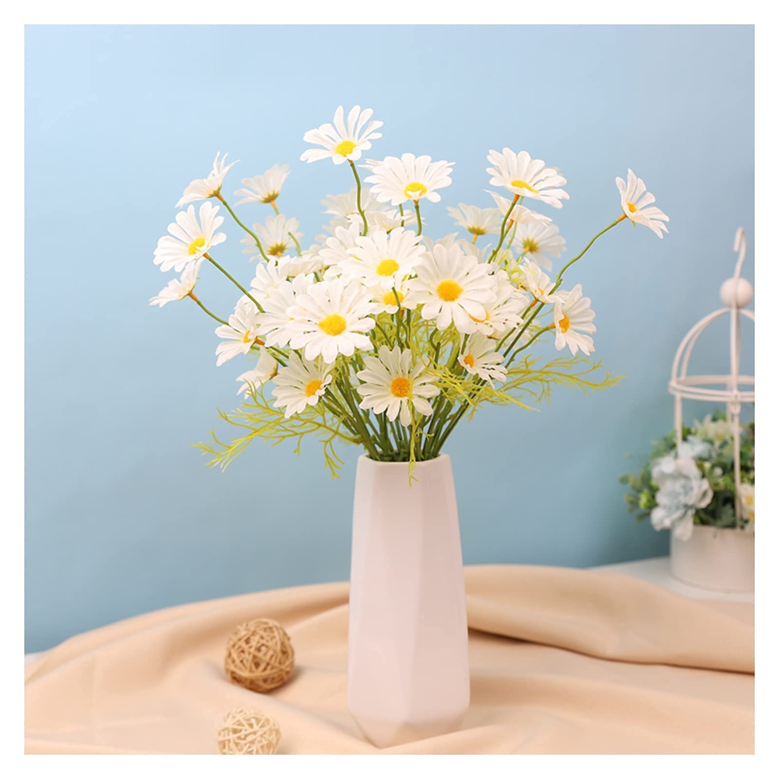 Fiori Artificiali Fiori Artificiali 10 Pezzi Camomille Piccole Margherite Fiore Finto Primavera Gita Oggetti di Scena per Fotografia Decorazione per la casa e i