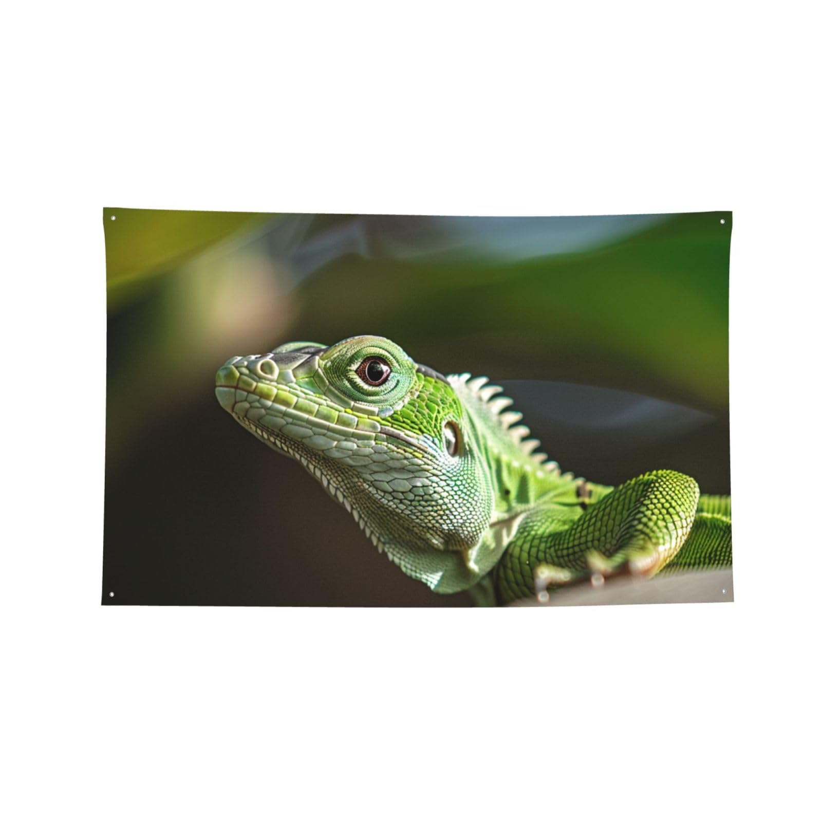 Grande bannière lézard vert résistante toutes saisons pour décoration intérieure et extérieure