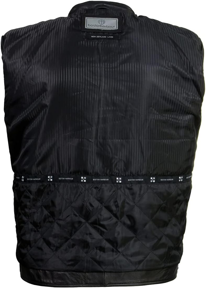 Boston Harbour 1.0 Men's Black New Zealand Lamb Leather Fashion Car Coat Jacket SFM1899 - Medium - Image 4