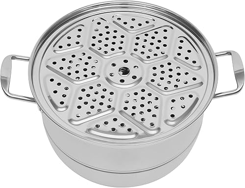 Miniatura 5 de Olla de vapor de acero inoxidable 304  Vaporizador de alimentos de 5 niveles de 12.8 pulgadas con tapa para verduras, mariscos, pastas, utensilios