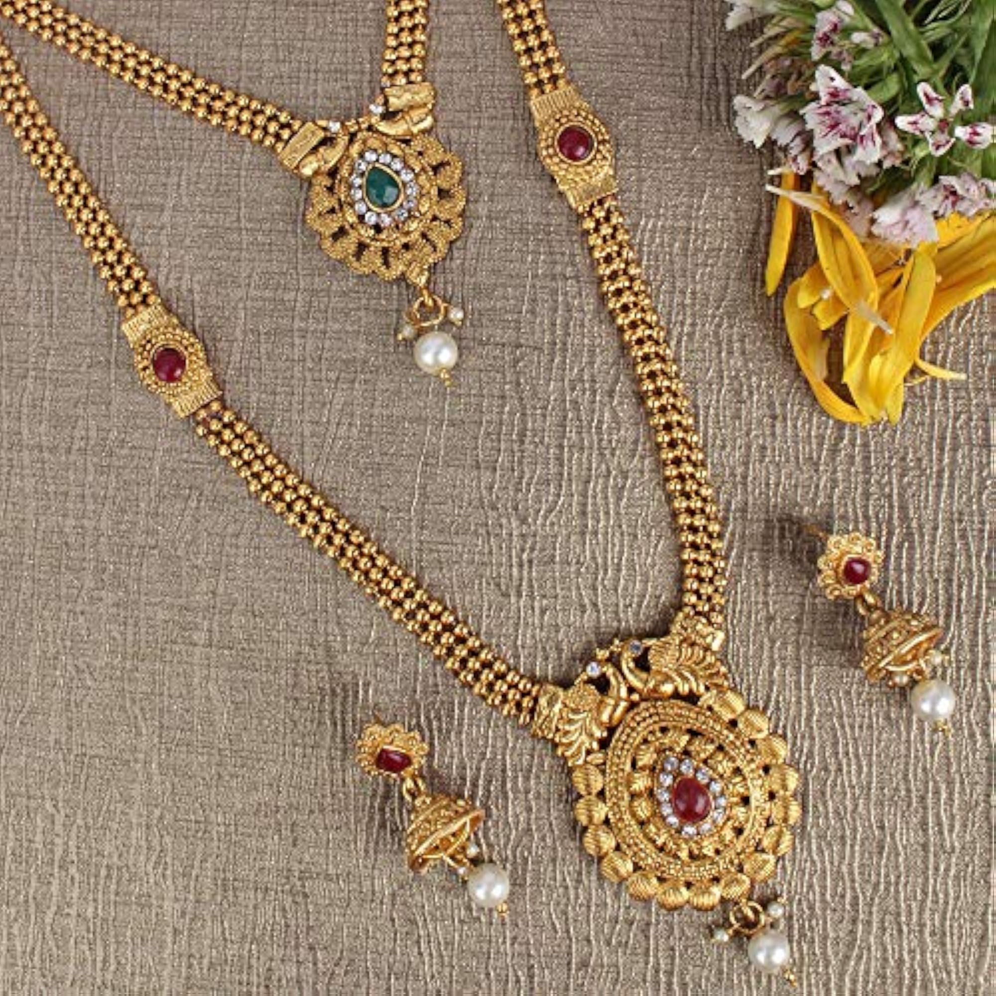 Women's Traditional Long Necklace Set, Elegant Jewellery Gift
