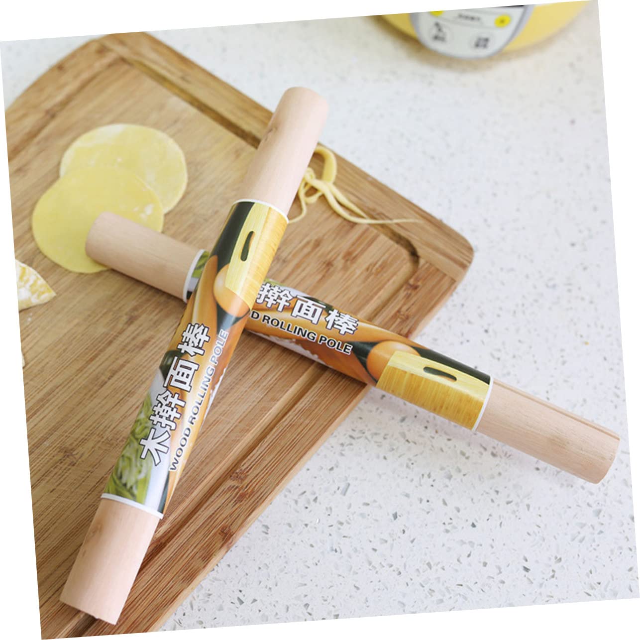 Rodillo de Masa de Madera 10piezas para Pastelería Superficie Lisa y Resistente, Adecuado para Amasar Masa de Hojaldre y Galletas en Cocina