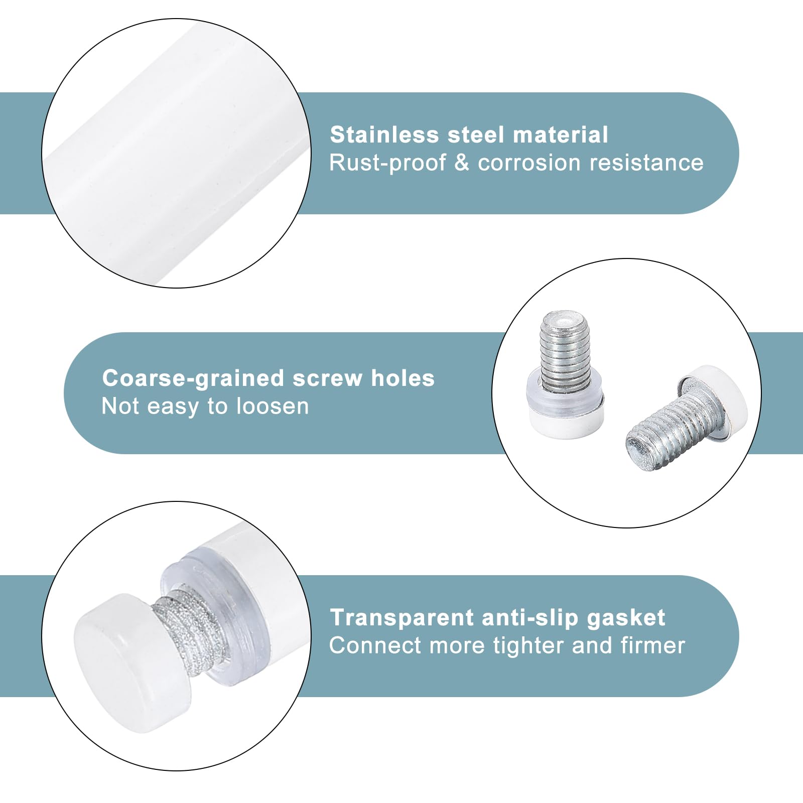 Viti Distanziali Per Targhe In Acciaio Inox - Supporto Doppia Testa Oro, 12x100mm - Foto 4