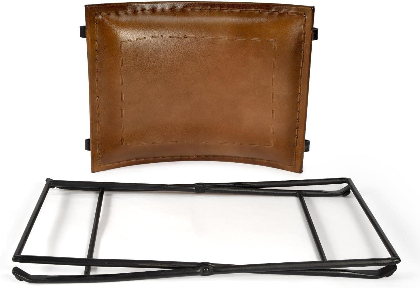Brown Leather Foldable Barstools Butler Melton Brown Leather Stool