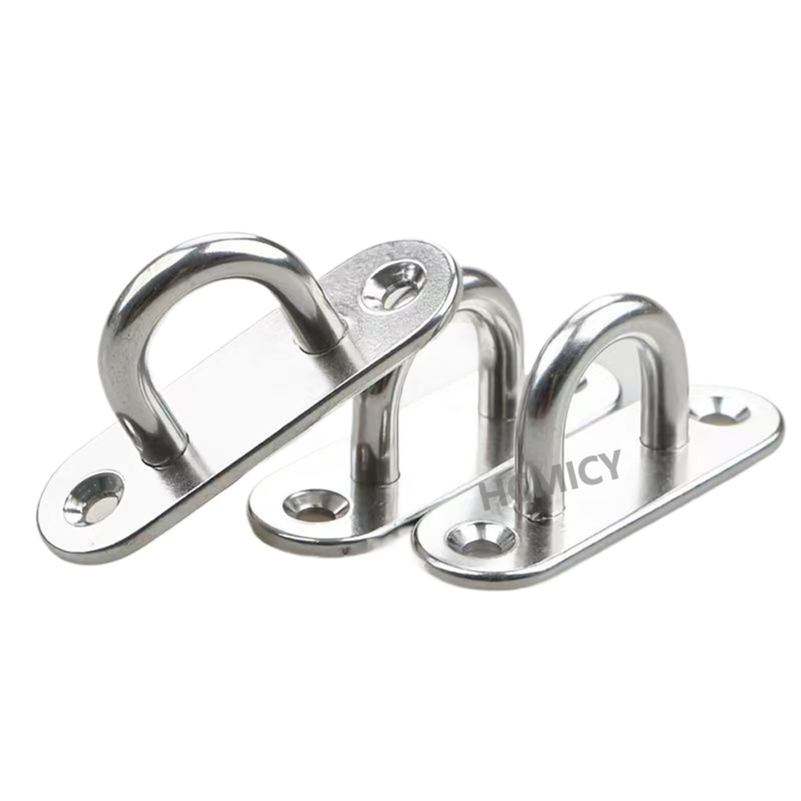LTYKNGH Eye Plate 2/5/10Pcs Hook Eye Plate Oblong Duty Steel Stainless Pad Fastening Mount Wall Ceiling U Hanger Ring(M5 10PCS)