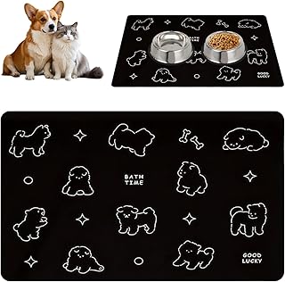 Napfunterlage Hunde und Katze, 60x40 cm Super Saugfähige Futtermatte für Haustier, Schnelltrocknend Kieselgur Futternapf Unterlage, Anti-Rutsch Futtermatte Hund, Wasserdicht Futtermatte Für Haustiere