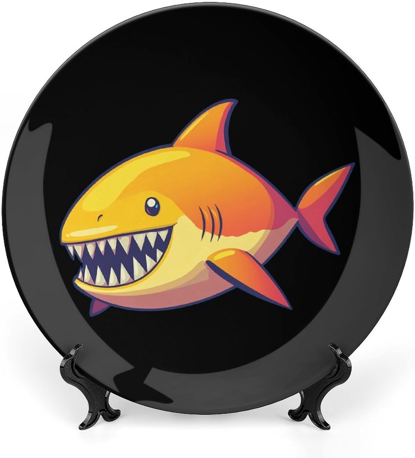Candy Sharks Decorative Plates for Display Ceramic Plate Tray with Stand Hanger Home Decor