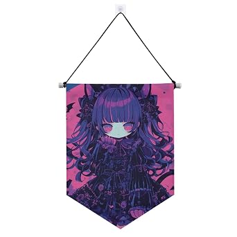 Skulls Purple Terro Anime banners for hanging with telescopic rod yard banner wall hanging party decorations for door, walls, windows, gardens,yard