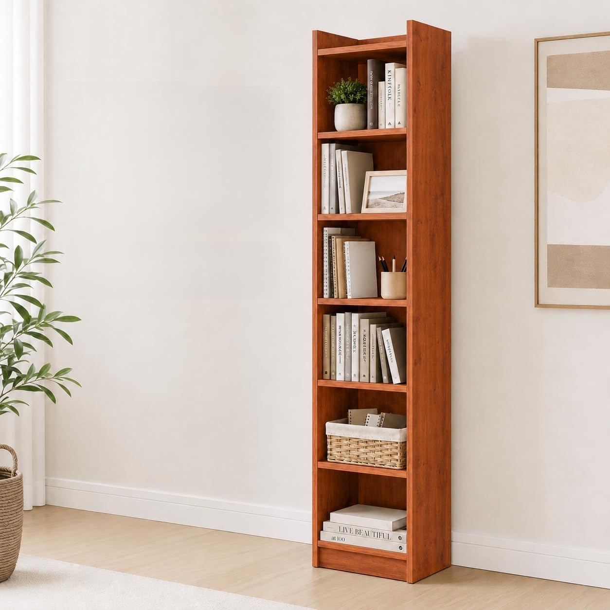 FURLAY HexaShelf: 6-Layer Engineered Wood Bookshelf & Storage Rack - Multipurpose DIY Home Decor Organizer for Living Room, Kitchen, Bedroom, Office (Desert Sand, 6 Layer)-image-47