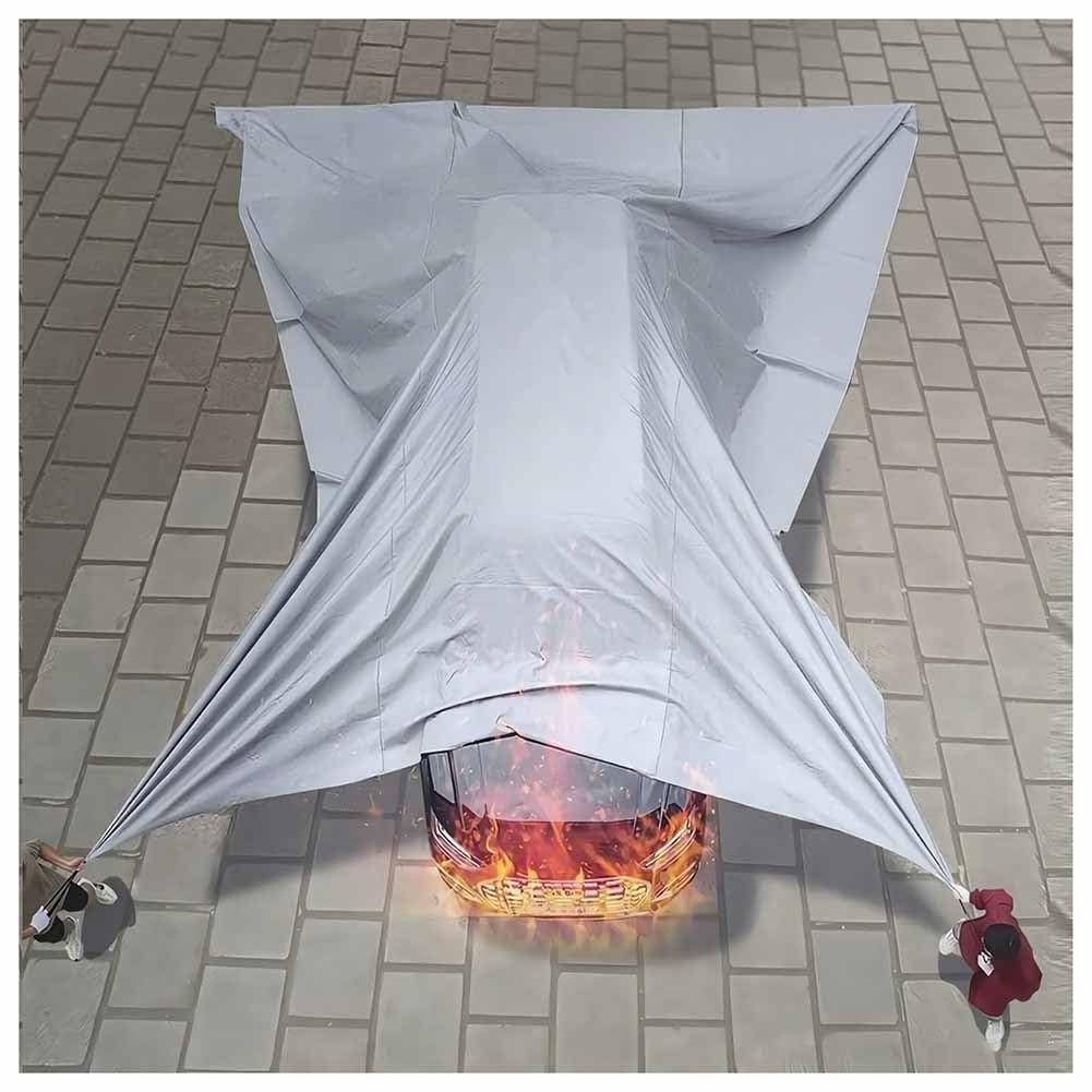 Manta ignífuga de Emergencia, Manta ignífuga de Fibra, Adecuada para Accidentes de tráfico e Incendios, Manta de Seguridad Resistente al Calor, con Bolsa portátil, para Uso doméstico y en ve