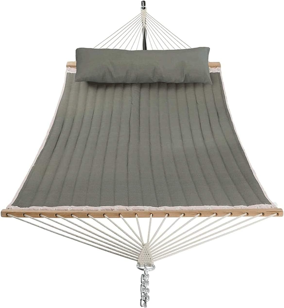 Patio Watcher Hammock Quick Dry Hammock Double Size Spreader Bar Outdoor Patio Yard Poolside Hammock with Chains, 2 Person