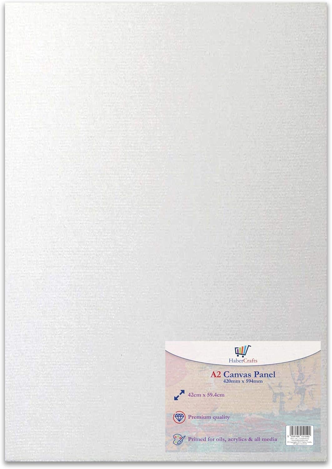 A2 Canvas Panel Stretched Blank Canvas Board Primed Artist Boards 100% Cotton for Oil Paint Acrylic Painting Mixed Media Acid Free White Canvases Art Painting Panel (A2 Size - 420 x 594mm - 1 Board)