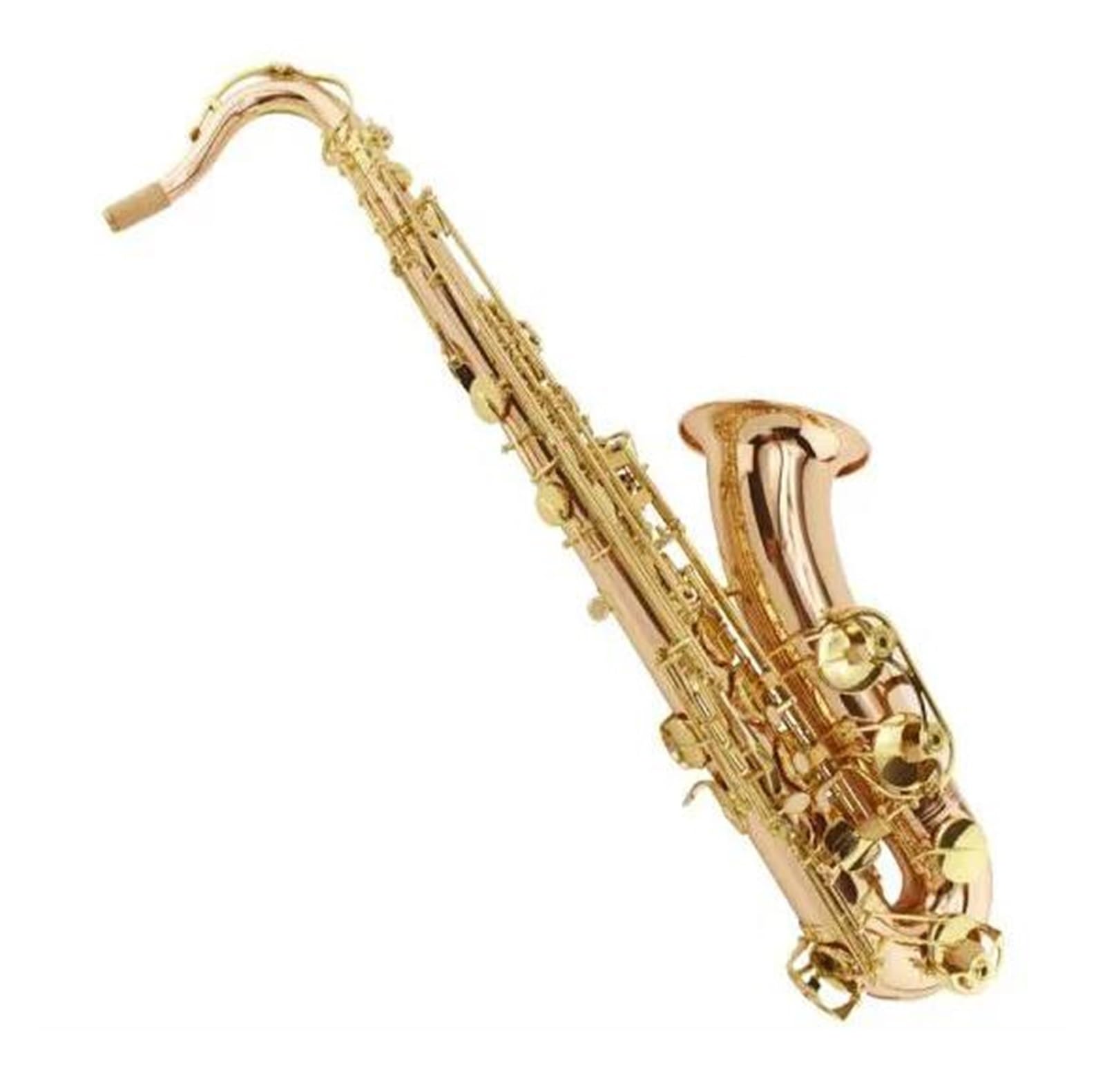 Instrumento saxofón Saxofón Tenor BB, Calidad, Bronce Fósforo, Laca Dorada, Saxofón Plano B, Saxofón para Tocar Instrumentos Musicales con Estuche