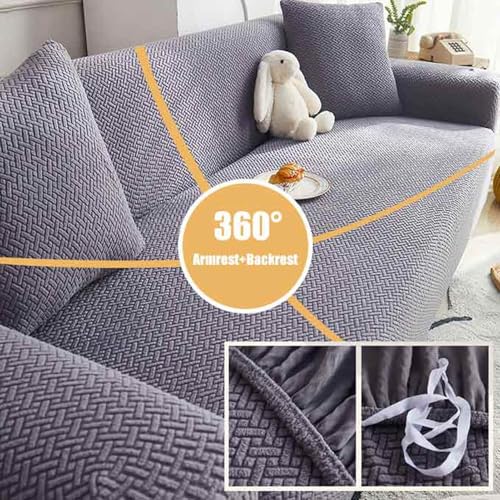 Housse de canapé velours extensible de qualité supérieure 2 places