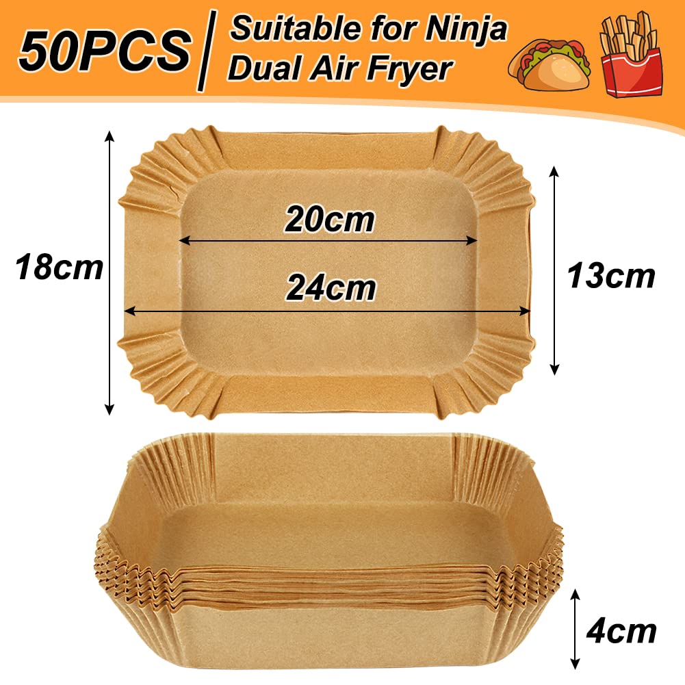 100 fogli di carta usa e getta per friggitrice ad aria Ninja Dual AF400UK e Tower T17088 e AF300UK, fodere antiaderenti per friggitrice ad aria, carta da forno per uso alimentare