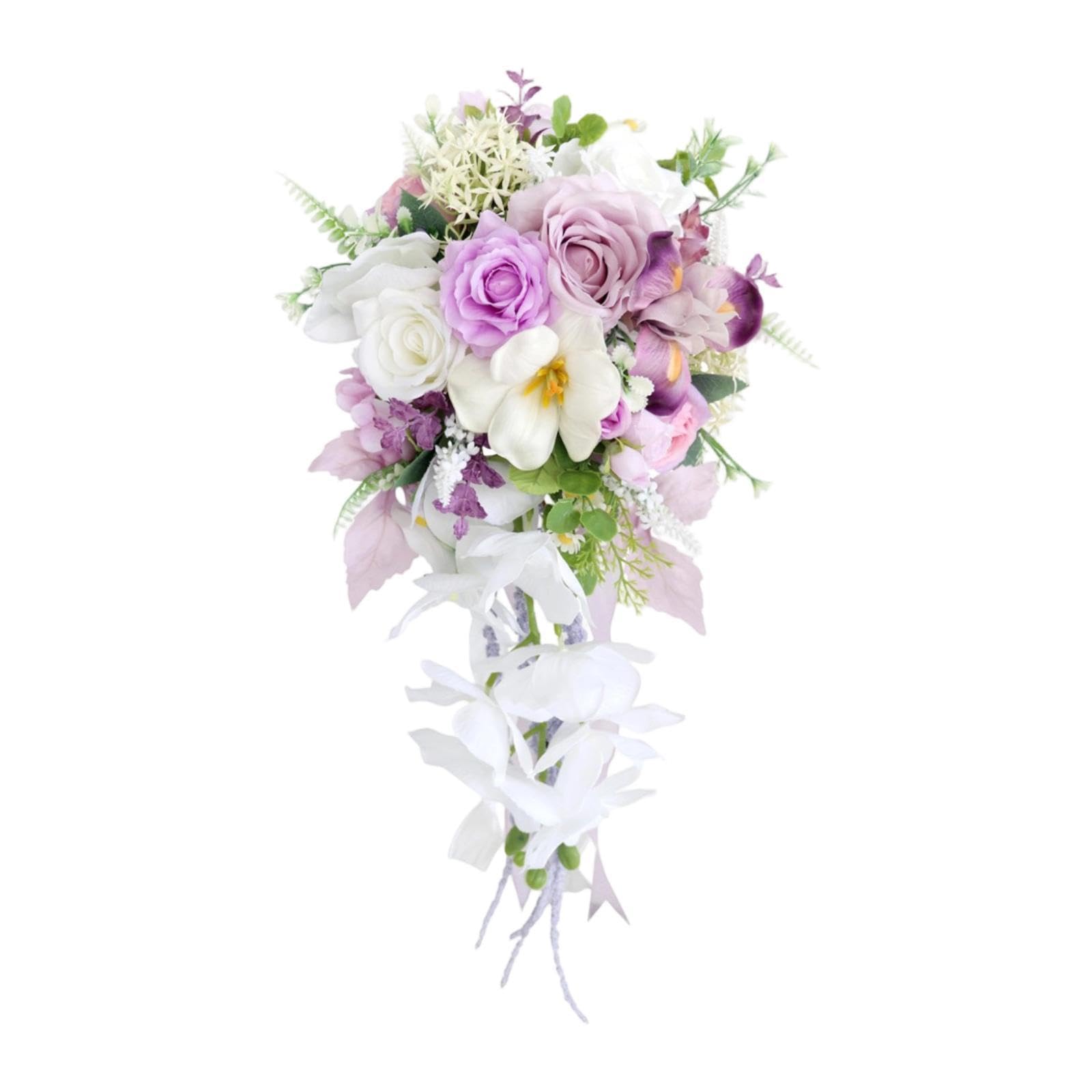 Bouquet de mariée goutte d'eau en soie pour une décoration de table champêtre