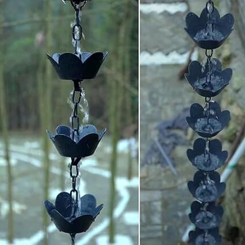 Miniatura 6 de WQS88RDX Rain Chain Rain Gutter Chain, Functional and Decorative Rain Chains Replacement Gutter Downspouts(260cm (8.5ft))