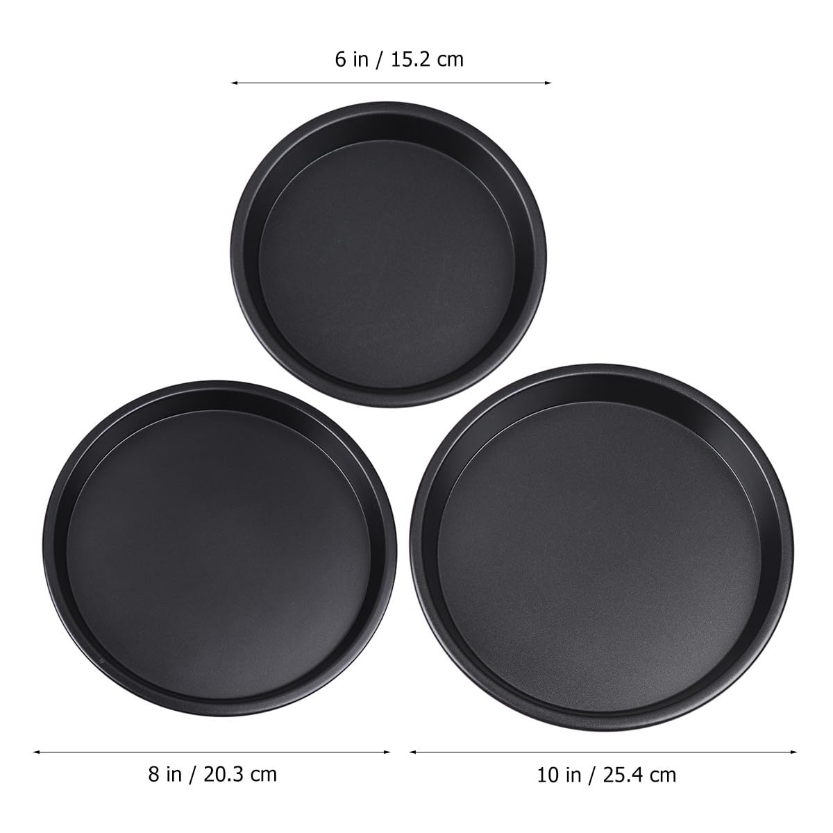 Set Teglie da Forno Antiaderenti 3 Pezzi in Lega di Alluminio Nero | Cornbread e Cheesecakes, Adatte a Cottura di Torte e Biscotti, Formato Compatto per Uso Domestico