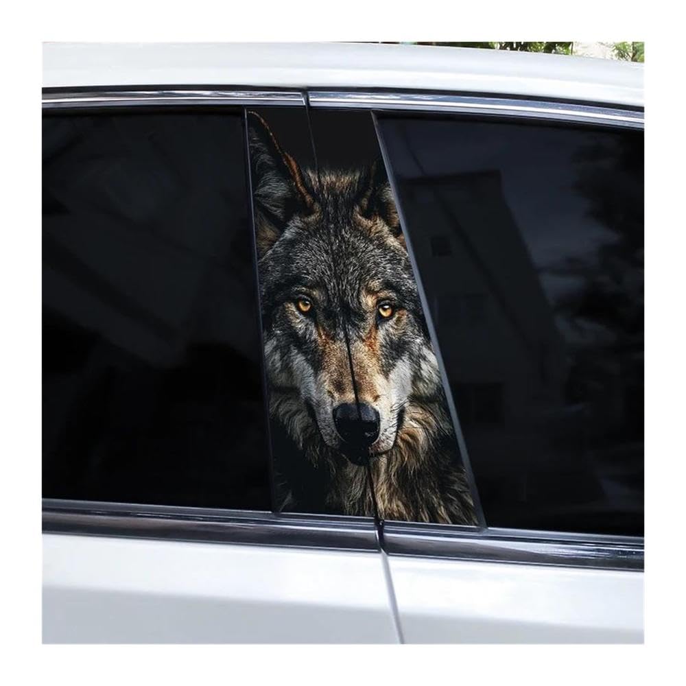 Body Parts 2pcs Car B-Pillar Decals Wolf Eyes Animal Auto Center Pillar Waterproof Sticker(P)