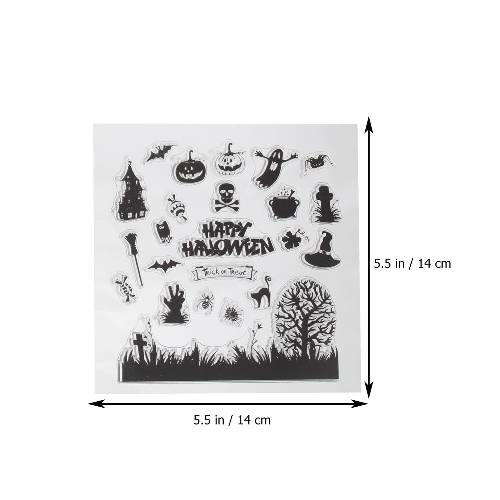 Angoily 10 Piezas Sellos Transparentes de Silicona para Halloween con Motivos de Bruja y Calabaza para Scrapbook Manualidades DIY Álbumes y Decoración Temática de