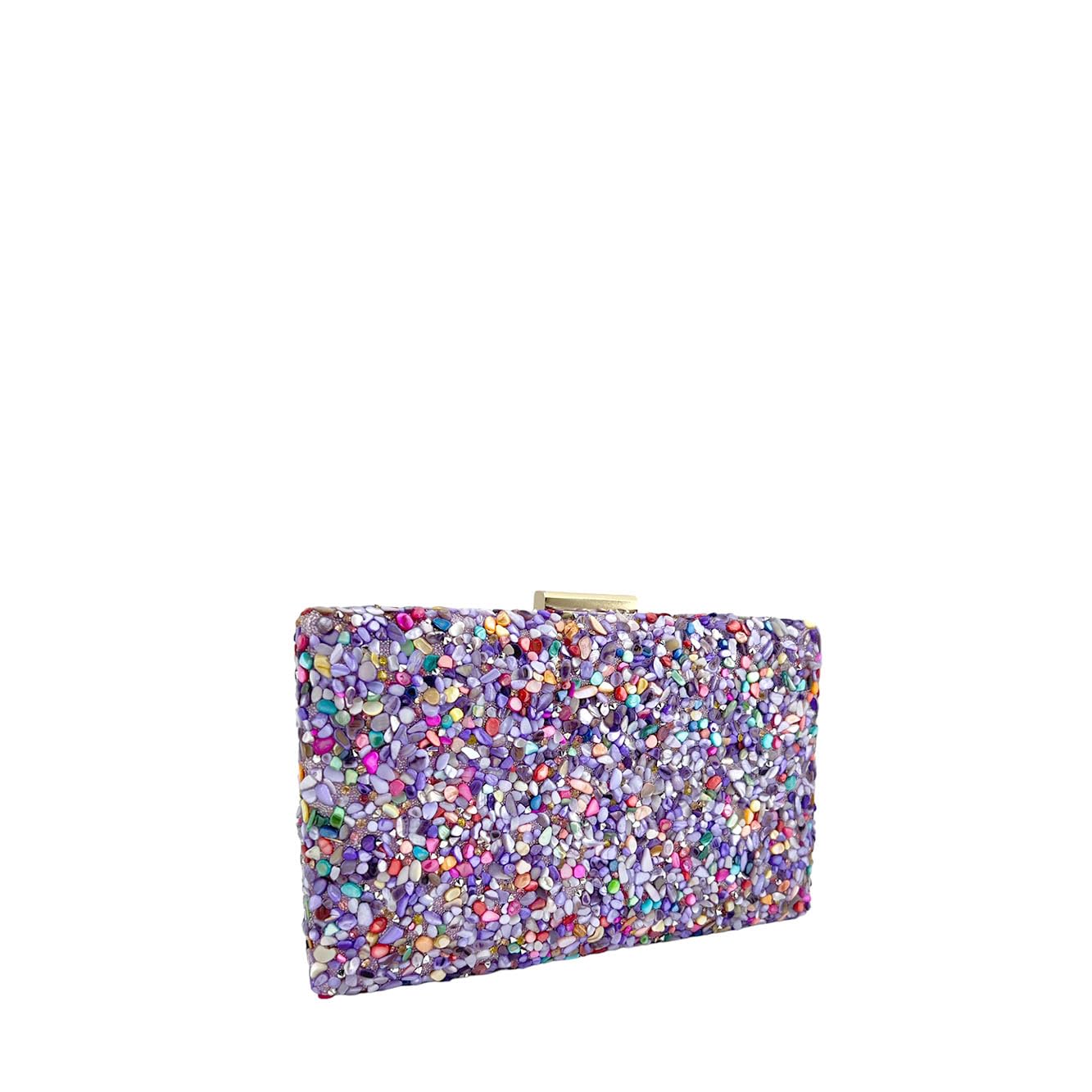 MODELISA - Bolso Clutch Cartera De Mano Cadena De Hombro Piedras Boda Noche Evento Mujer