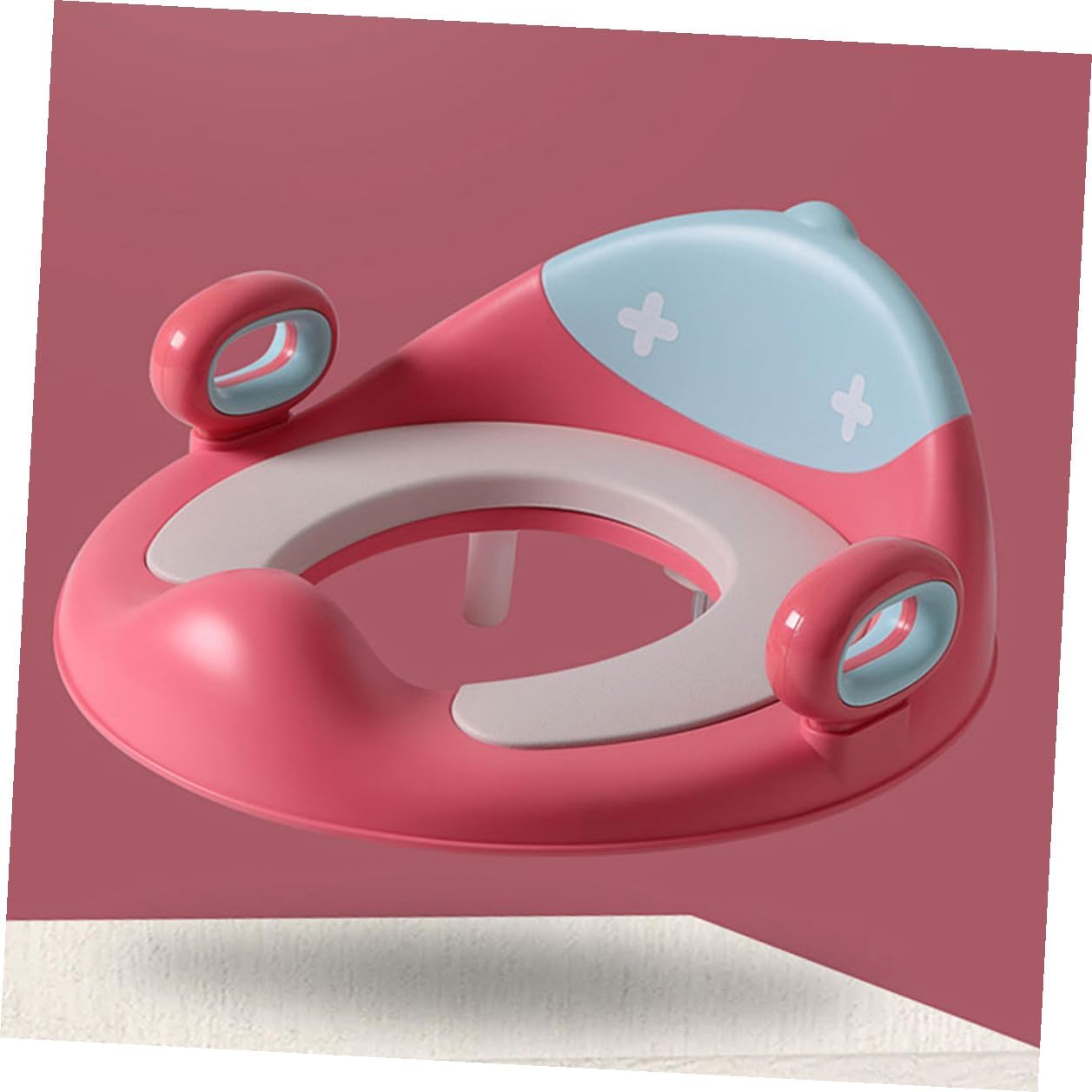 Potty Training Seat with Ergonomic High-back and Anti-slip Handles Toilet Trainer Cushion Ring for Boys and Transition Seat with Splash Guard for Independent Potty Training
