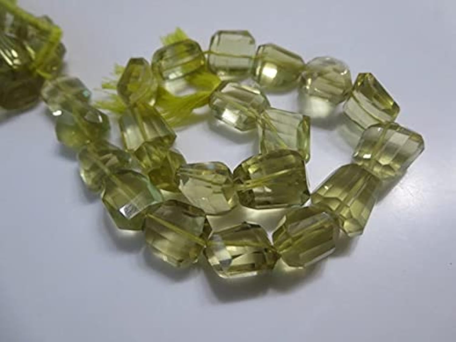 Quartz Citron Naturel Perles Facettées pour Création Facile de Bijoux