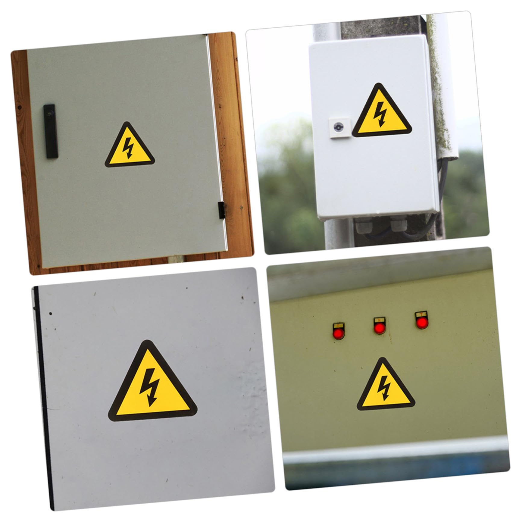 Autocollants D’avertissement Haute Tension Jaunes, 24 Pièces | Adhésif Autocollant, Triangle de Signalisation, Format Compact, Lot de 24