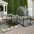TTGIEET Metal Garden Bridge 8 FT, Durable Decorative Footbridge with Siderails Large Outdoor Bridges, Weight Capacity 770 lbs for Backyard, Creek, Lawn, Stream
