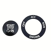 Vista 4 de Cubierta de botón de arranque y parada para Dodge Challenger Dodge RAM 1500 Dodge Charger 2015-2021, aleación de aluminio, color negro