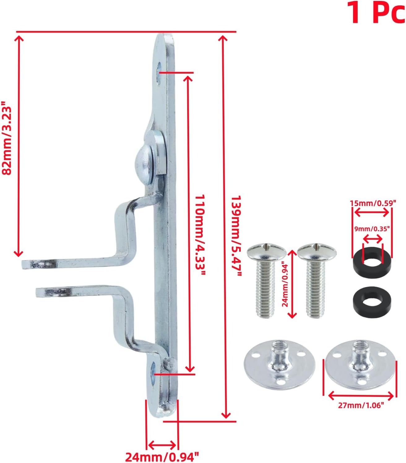 Oedema 2 Pcs 5.5 Inch Cargo Trailer Door Latch Hasp Heavy Duty Enclosed Trailer Door Latch Cam Lock Keeper with Screws Nuts for Closed Car Trailer