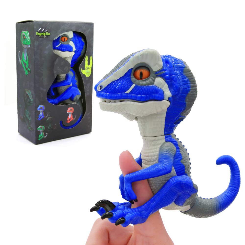 Snader-Untamed T-Rex Ironjaw (Blue) Interactive Collectible Dinosaur  fingerlings for Boys (Blue)