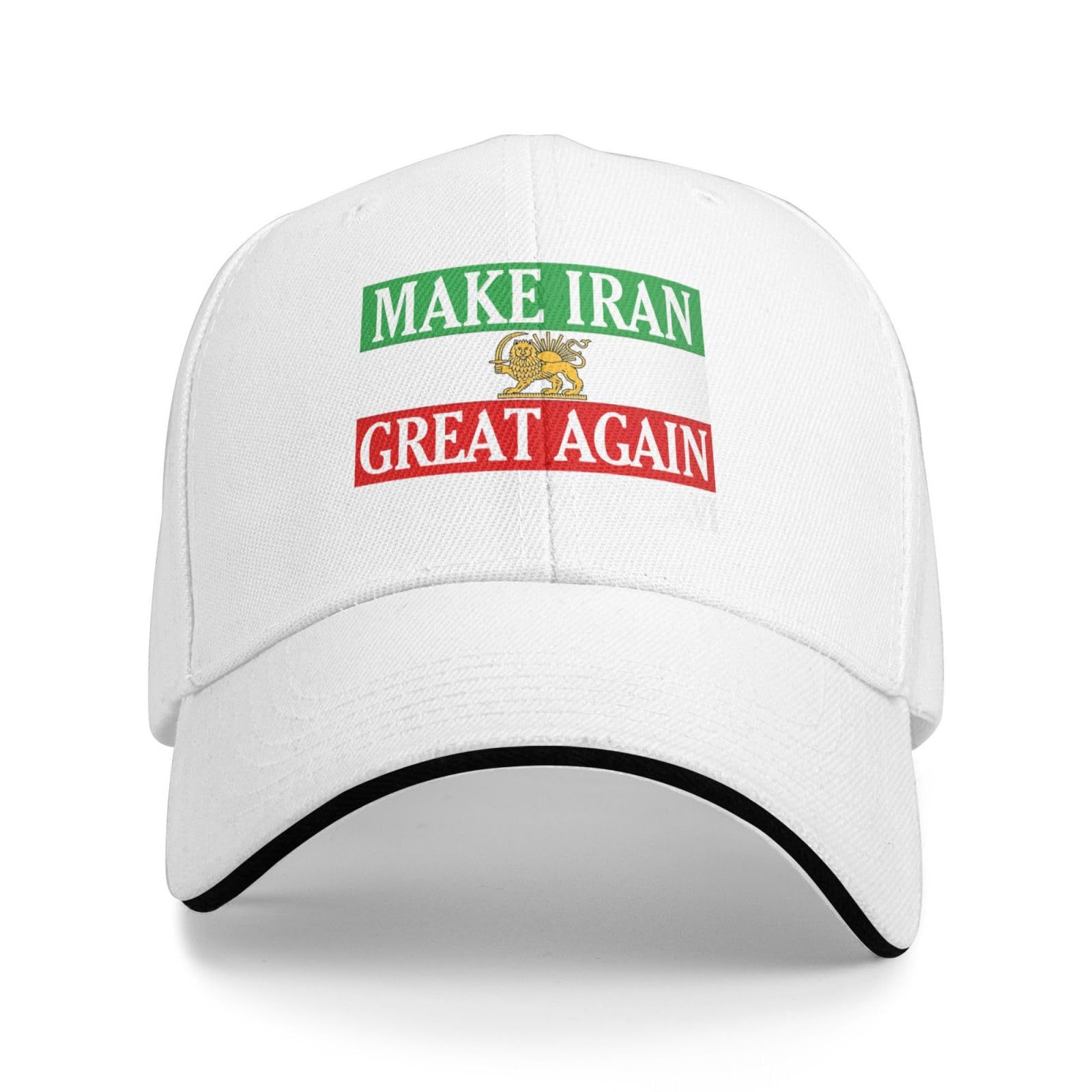 Hlbsdm Unisex White Miga King Reza-Pahlavi Hat Make Iran Great Again Hat Trucker Cap For Men Women Red
