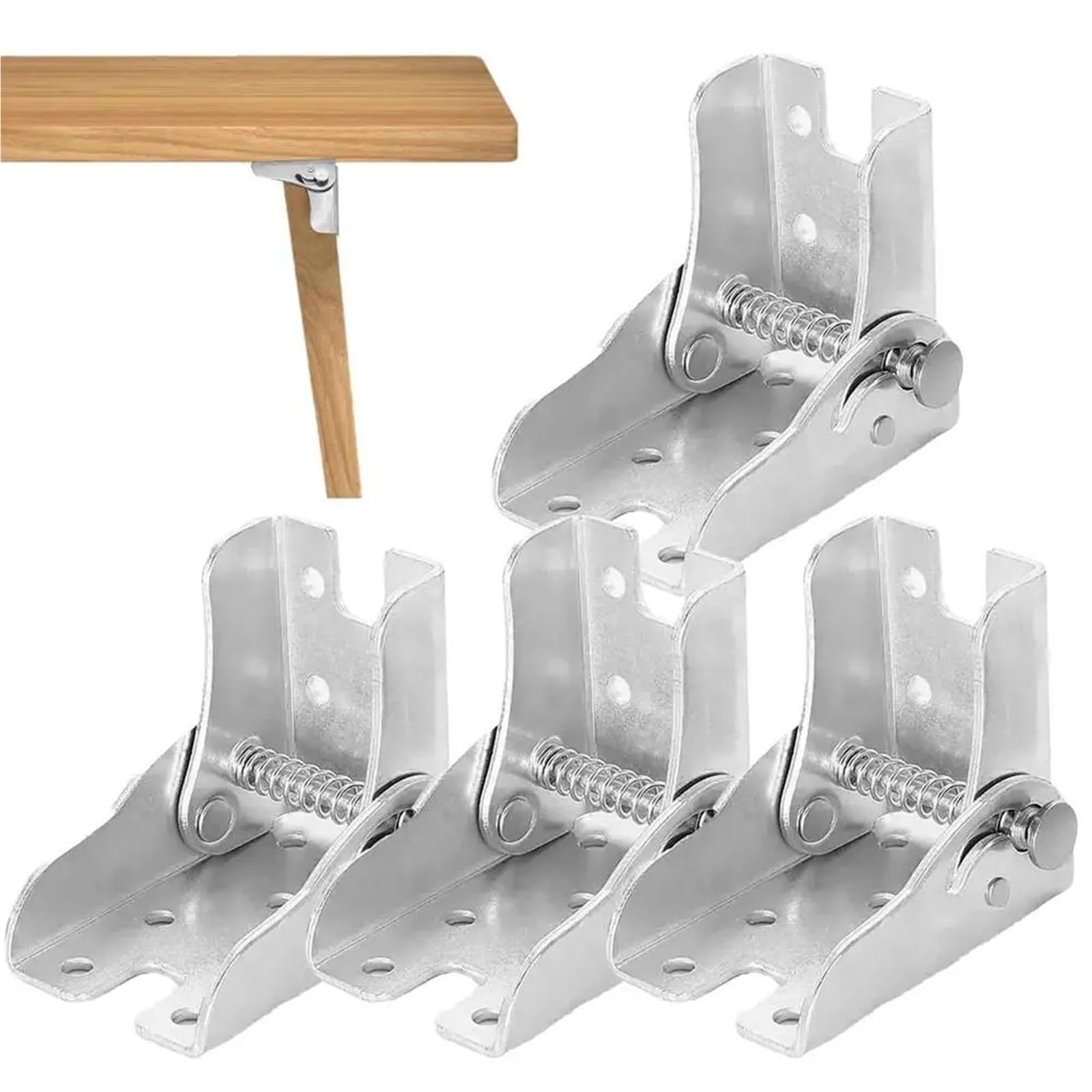 Bisagra de bloqueo plegable, 10 unidades, patas de mesa autoblocantes de 90 grados, extensión de silla, Multicolor(Gold Left)