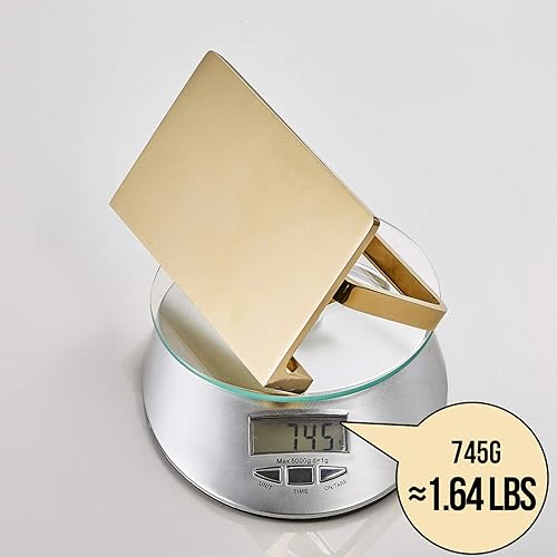 Miniatura 6 de Soporte de papel higiénico para baño, latón macizo y soporte de rollo de papel de hotel superior con almacenamiento de teléfono celular, acabado