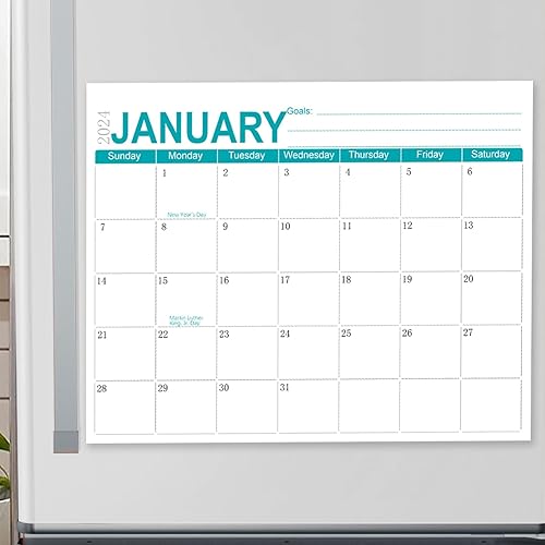 Calendario magnético de 18 meses de 11.8 x 10 pulgadas, calendario magnético para refrigerador de enero de 2024 hasta junio de 2025, papel grueso