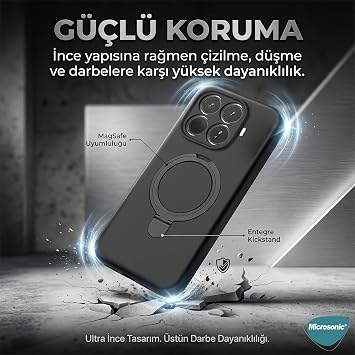 Microsonic Honor 600 Lite 5G için Kılıf Aura Stant MagSafe Turuncu [Honor 600 Lite 5G ile Uyumlu Kılıf - Turuncu]