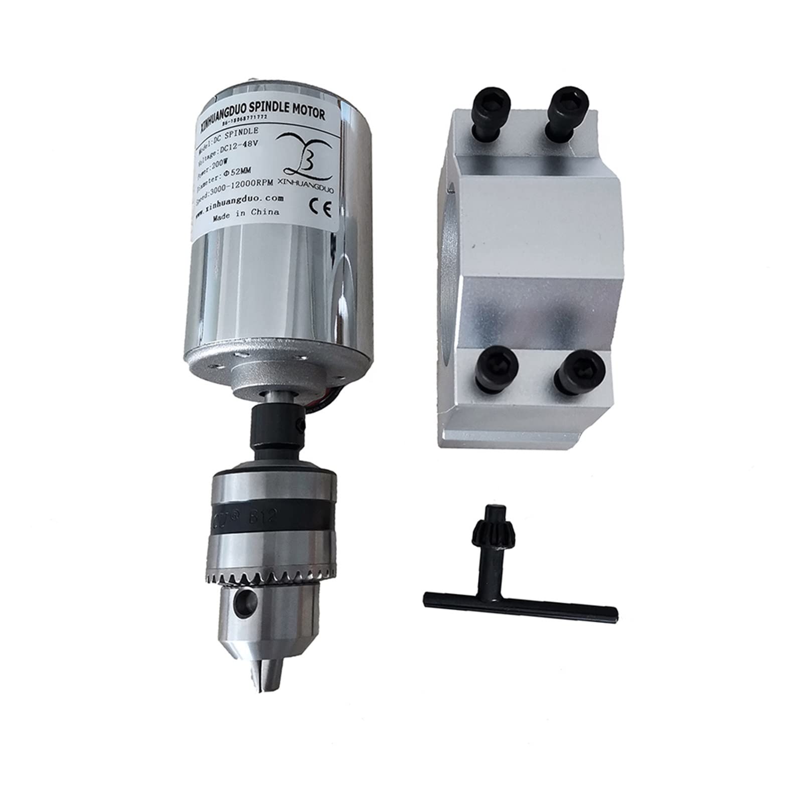 Wrzeciono CNC, Ochłodzony powietrze 0,2 kW. CNC. Spindlemotor Wiertła Głowice wrzeciona Zestaw Chuck 200W Silnik/Prędkość zasilania Gubernator do grawerowania(Package3)