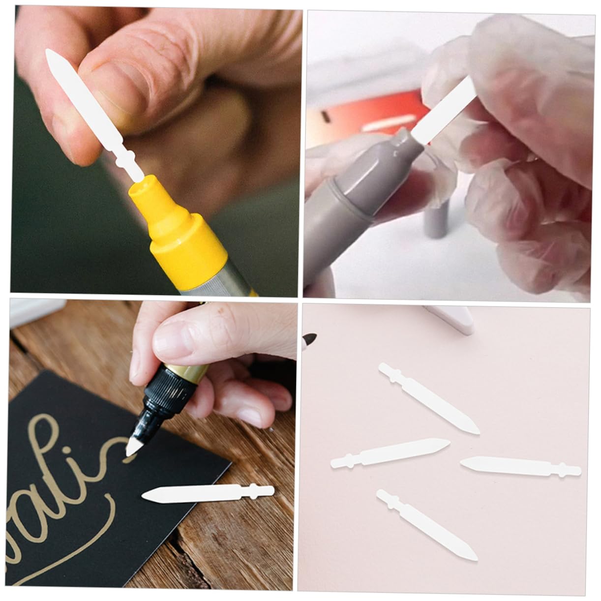EXCEART 250 Stk Ölstiftspitze ersatzteile sparabos kündigen Farbstift nachfüllbarer Lackstift Stiftspitzen markieren tragbar geschrieben Lieferungen malen Student Textmarker Nylon Weiß