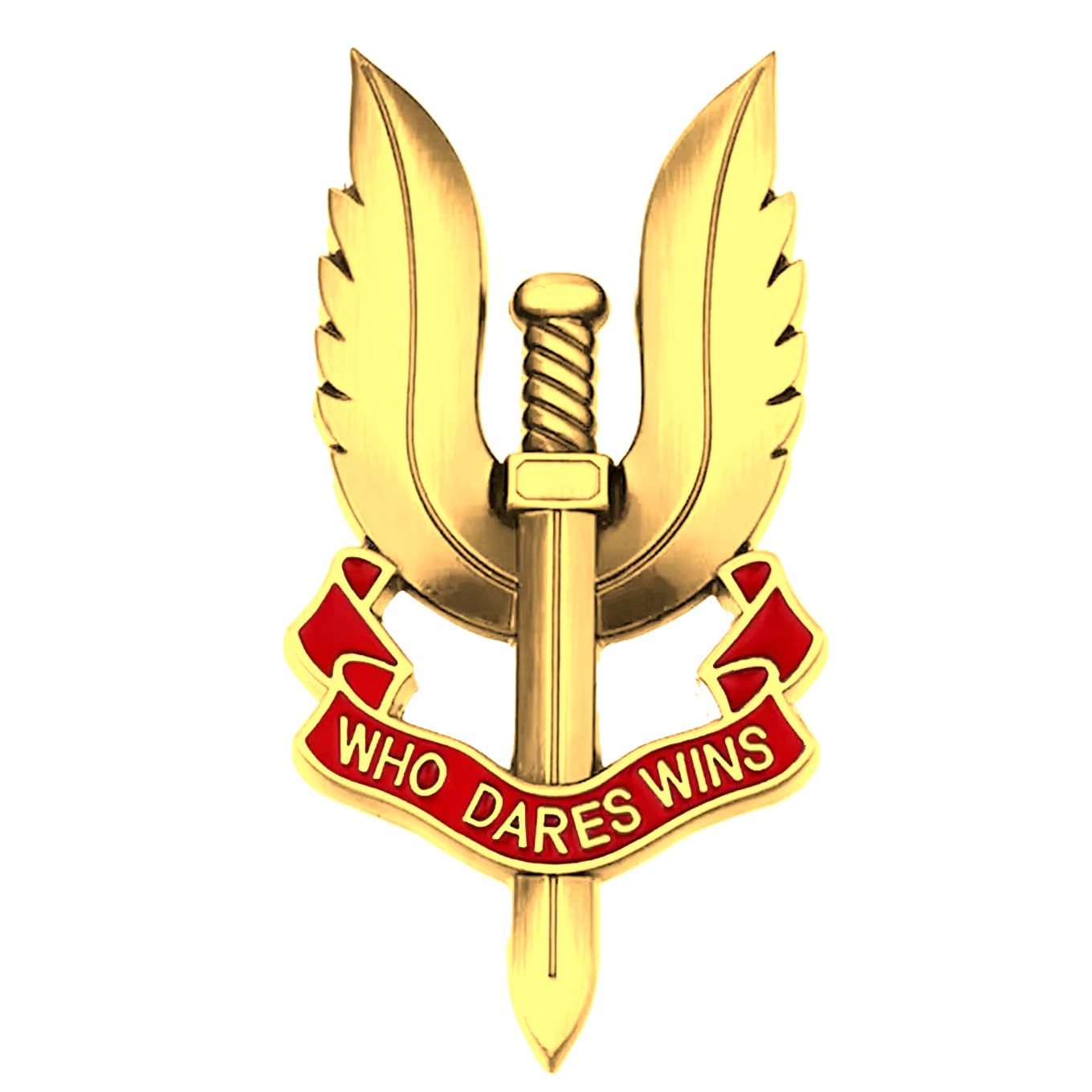 Sakuun Who Dares Wins 3D Metal Emblem Logo – Gold, 8.95 x 4.7 cm – Sword with Wings Design Badge for Cars, Bikes, & Any Flat Surfaces-image-30