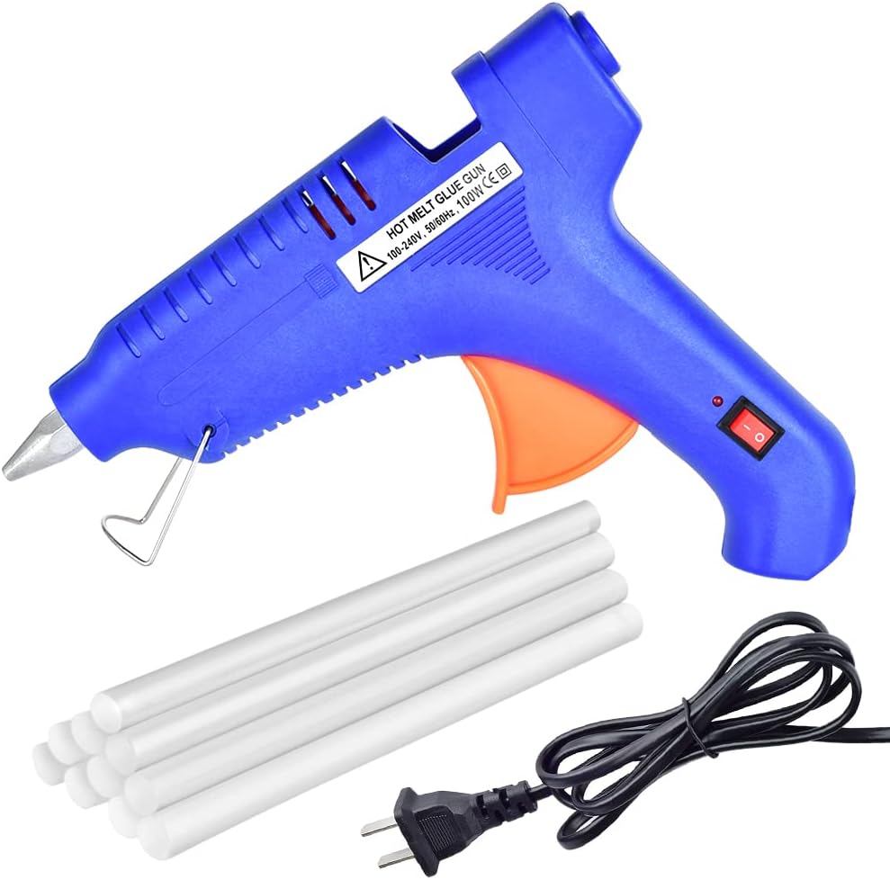 Hot Glue Gun Kit with 10pcs Large Glue Sticks(0.43'' x 7.87"),High Temp