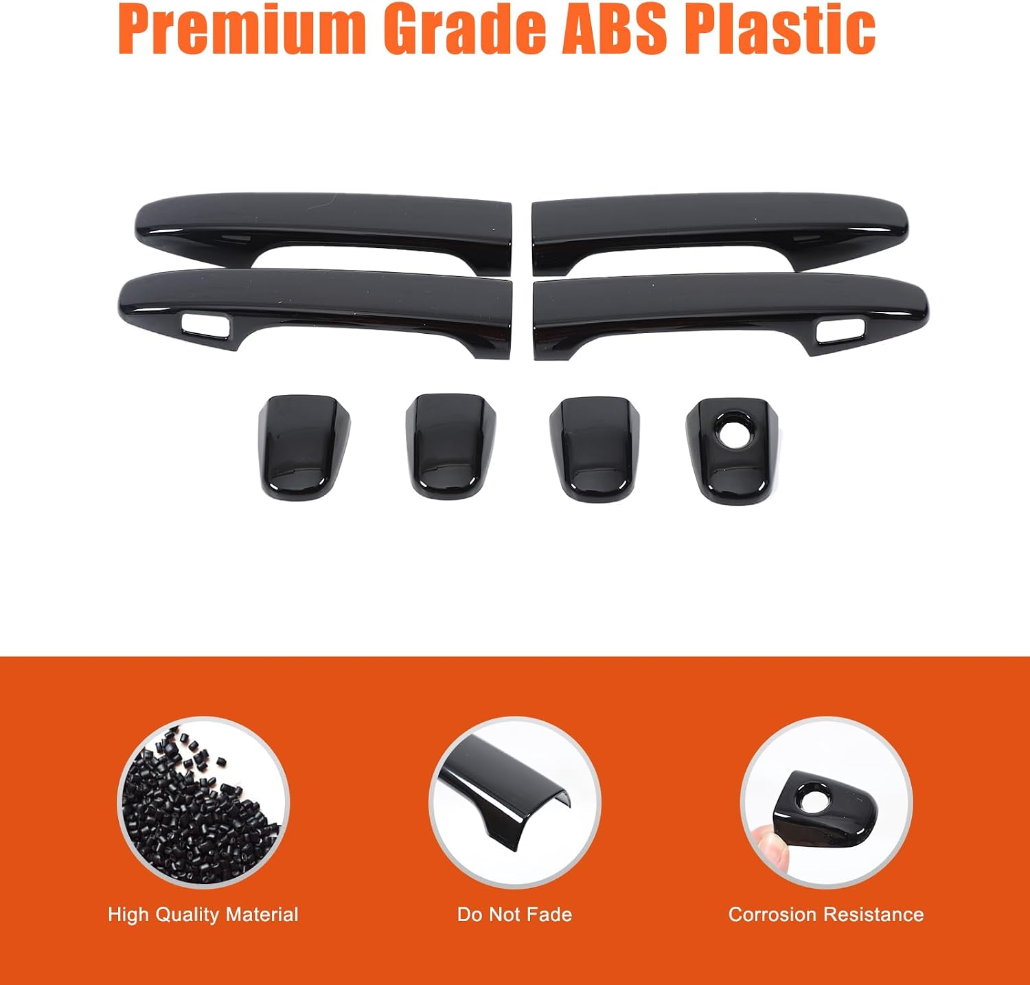 Sekhyna Exterior Door Handle Cover Trim Compatible with Subaru Forester 2025 ABS 8PCS,Door Pull Handle Protect Trim Cap,Outer Door Handle Anti-Scratch Trim Accessories (Gloss Black)