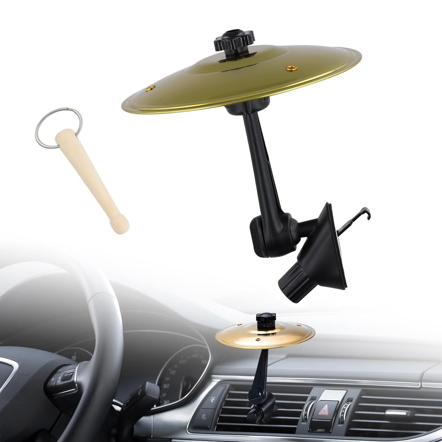 Cymbale Crash Voiture, Réglable à 360°, 2 Têtes Pivotante, Cymbales D'aération De Voiture, Mini Cymbale De Crash Pour Voiture pour Grille d'Aération de Voiture, Tous Types Véhicules Voyage